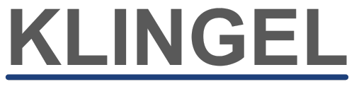 Klingel-Logo mit blauer Linie